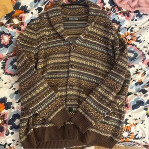 Paul jones  Men's Multicolor Patterned Cardigan